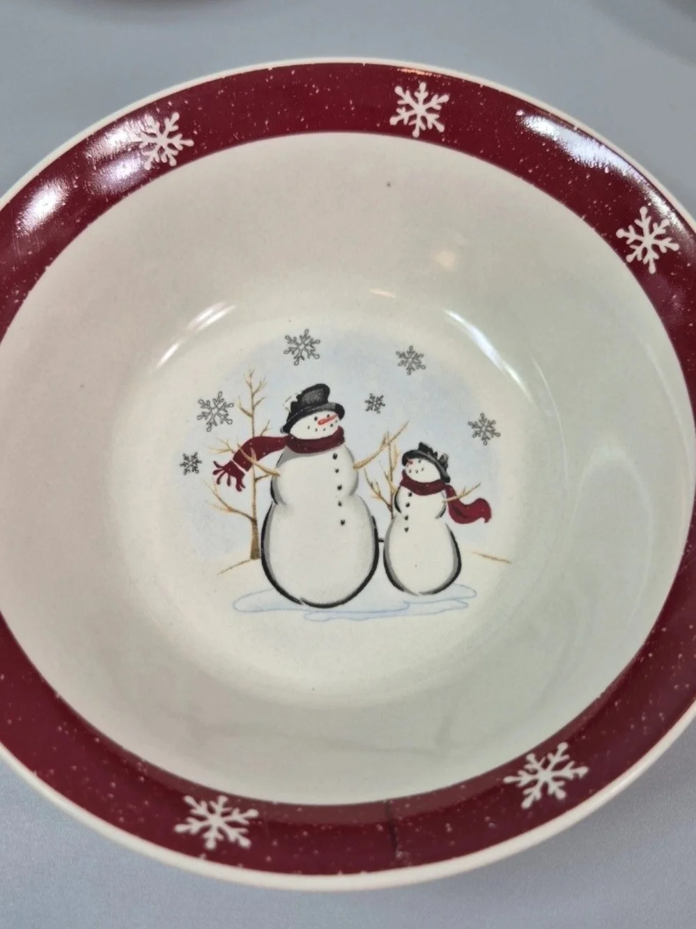 Royal Seasons Stoneware Snowman Christmas Bowls Set Of Three 6
